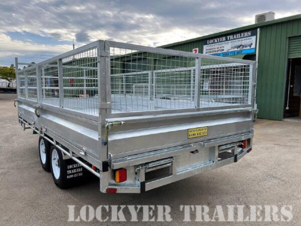14 x 7 ft Heavy Duty Flat Deck Trailer with Loading Ramps and Cage
