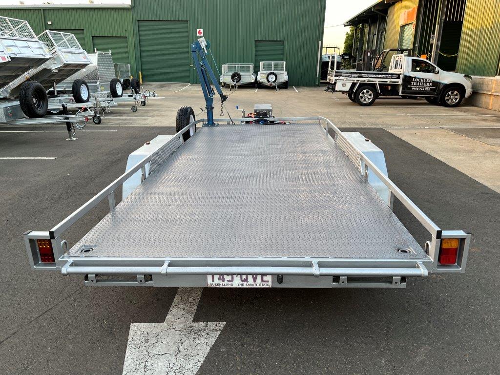 Car Trailer 4.9m x 2.04m ATM 2.9t with ramps, electric winch, battery ...